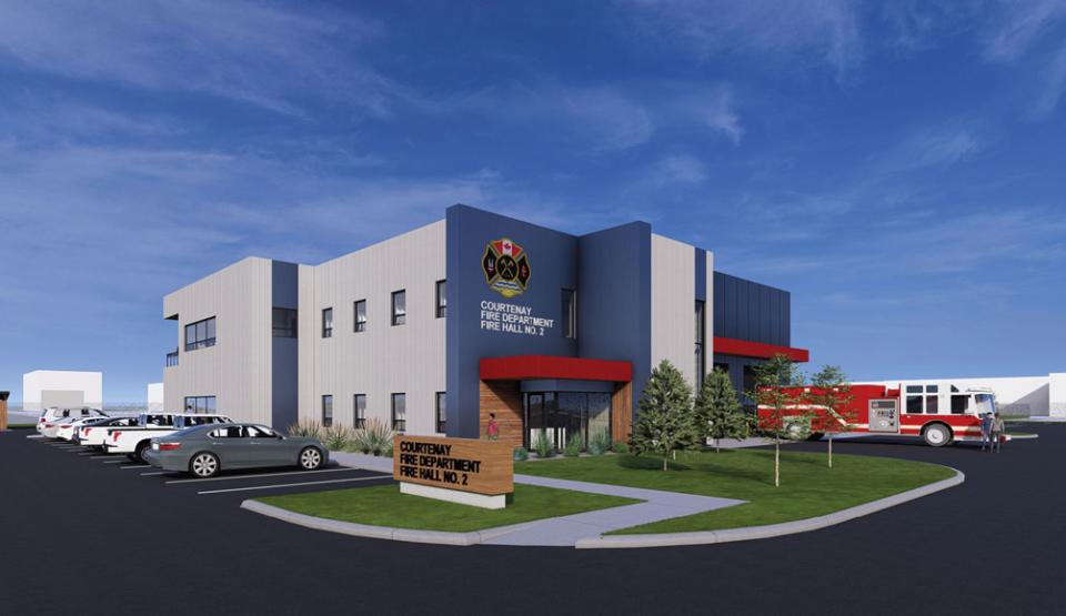 A rendering of the future Courtenay East Fire Hall