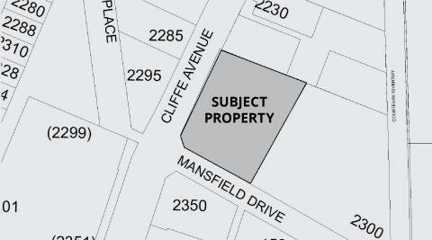 Subject property map: 2270 Cliffe Avenue