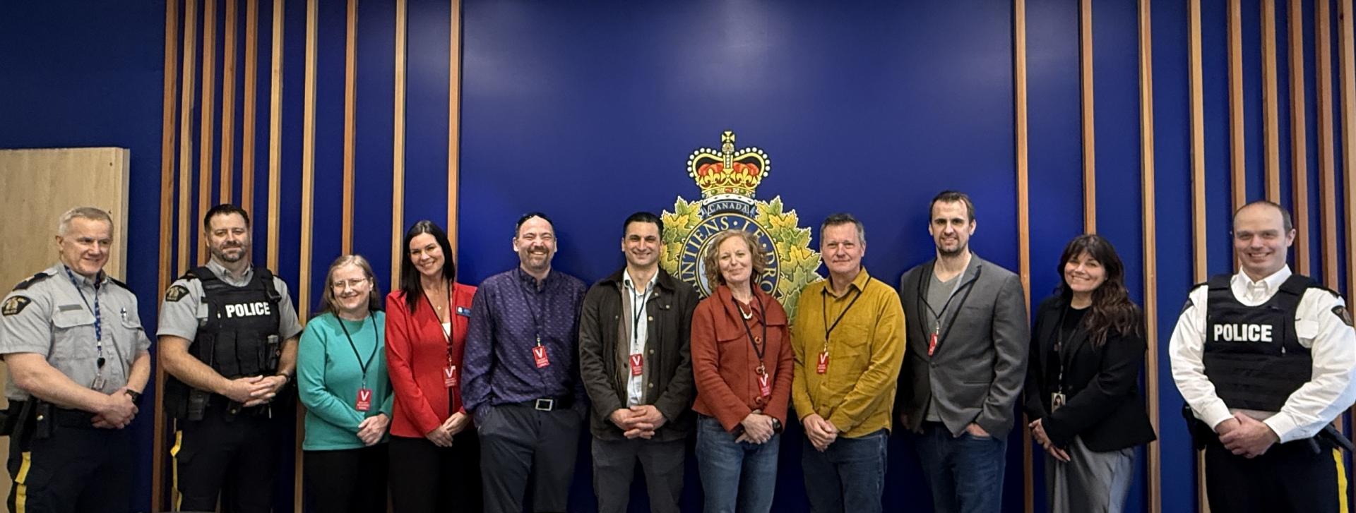 Tour of North Cowichan Detachment featuring elected officials, senior leaders and RCMP leadership