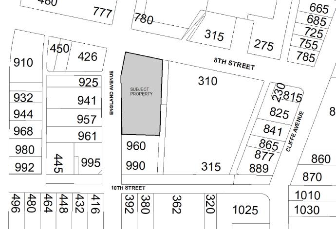 Subject property map: 109–364 8th Street